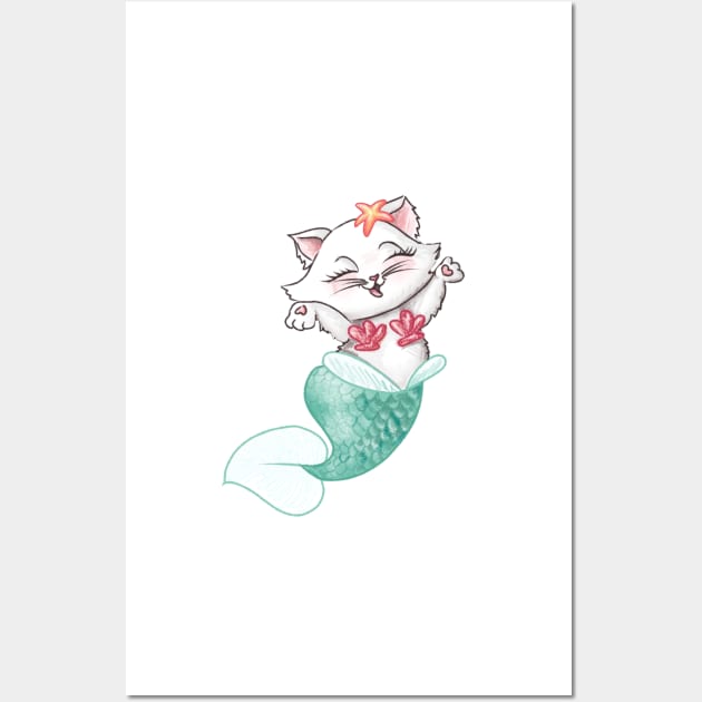 Cat mermaid Wall Art by ArtInPi